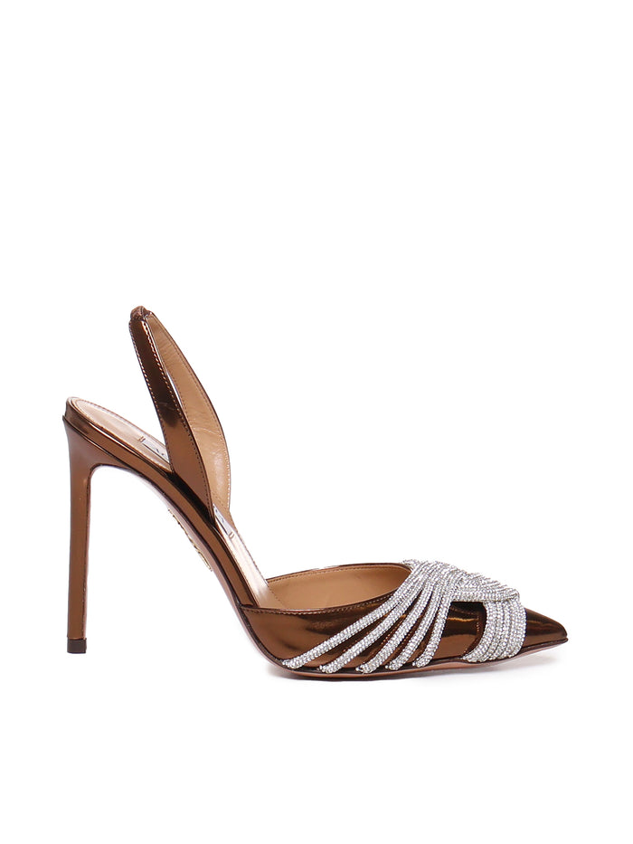 Aquazzura With Heel Brown Velvet