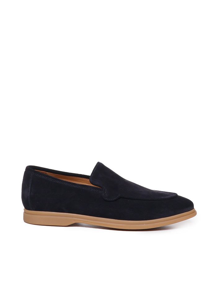 Eleventy Flat Shoes Blue Calfskin Suede