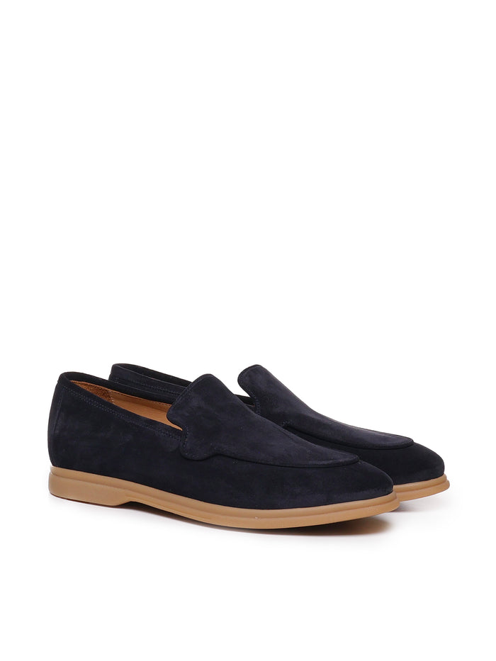 Eleventy Flat Shoes Blue Calfskin Suede