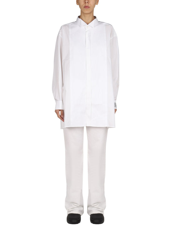 Logo Patch Shirt White Cotton