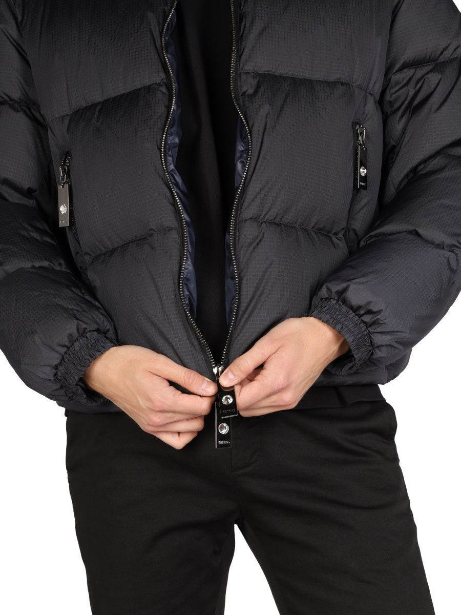 Tall Neck Down Jacket Black Nylon
