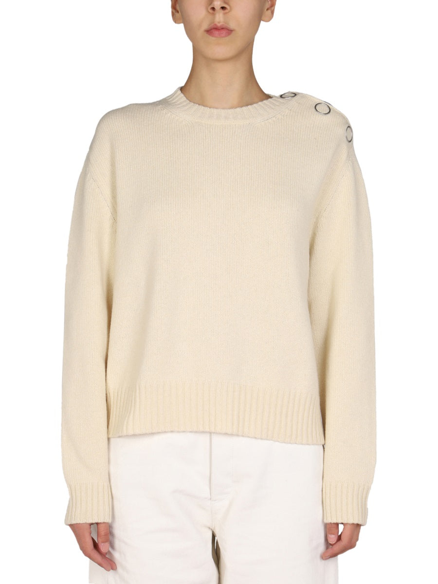 Buttons Shirt Beige Wool Jumpers