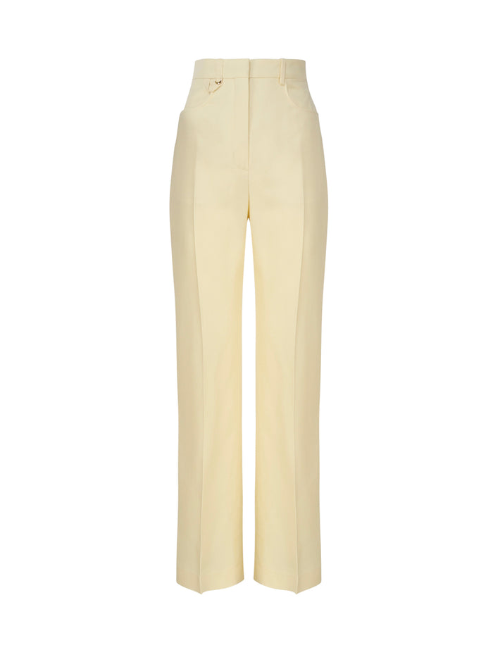 Jacquemus Trousers Yellow Viscose