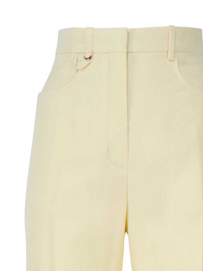 Jacquemus Trousers Yellow Viscose