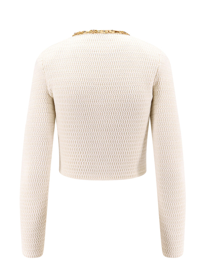 Self Portrait Sweaters Beige Poliestere Cotone Lana