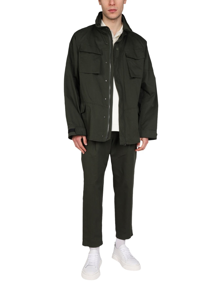 Double Fabric Jacket Military Green Cotton Nylon