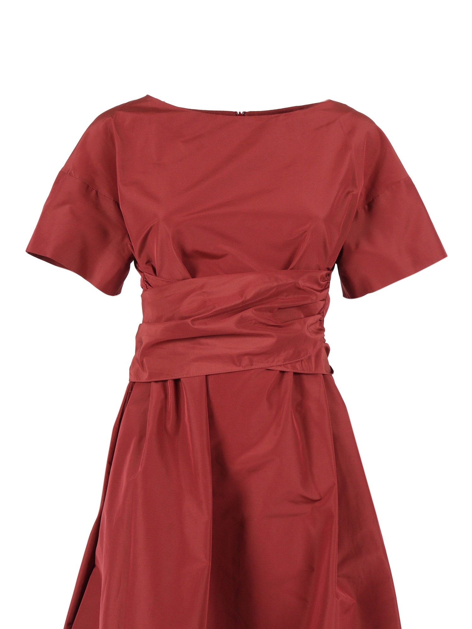 DRESS Red Polyester Cotton Midi