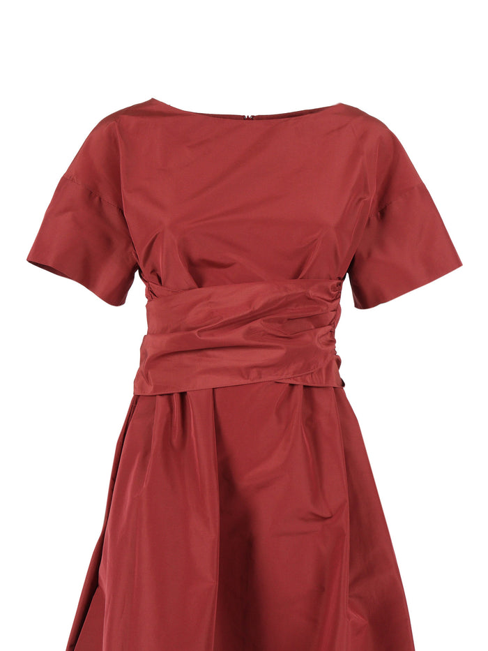 DRESS Red Polyester Cotton Midi