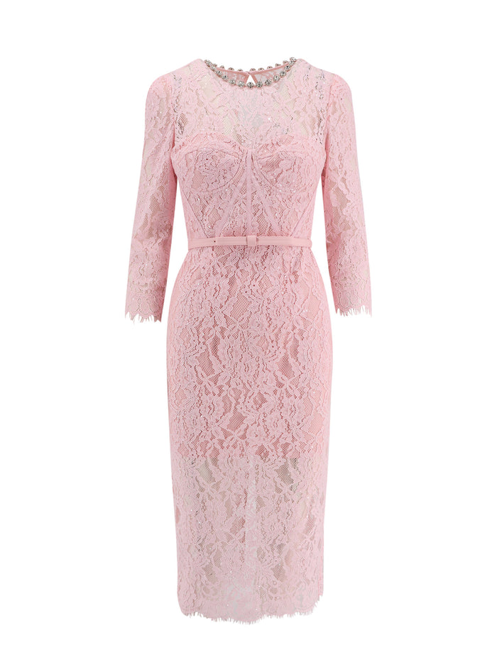 Self Portrait Dresses Pink Viscosa Cotone Poliammide