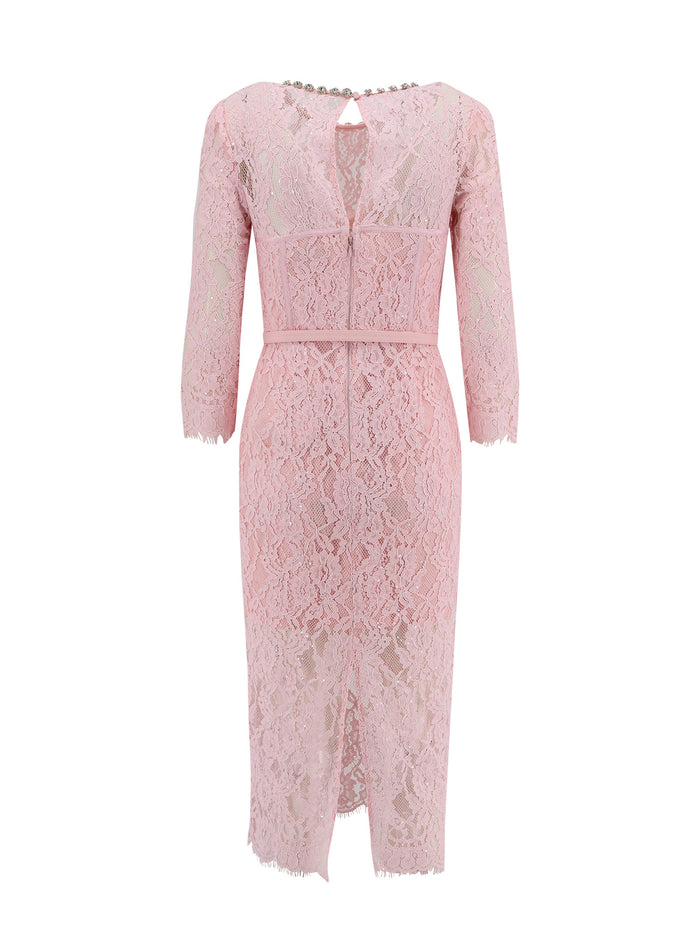 Self Portrait Dresses Pink Viscosa Cotone Poliammide