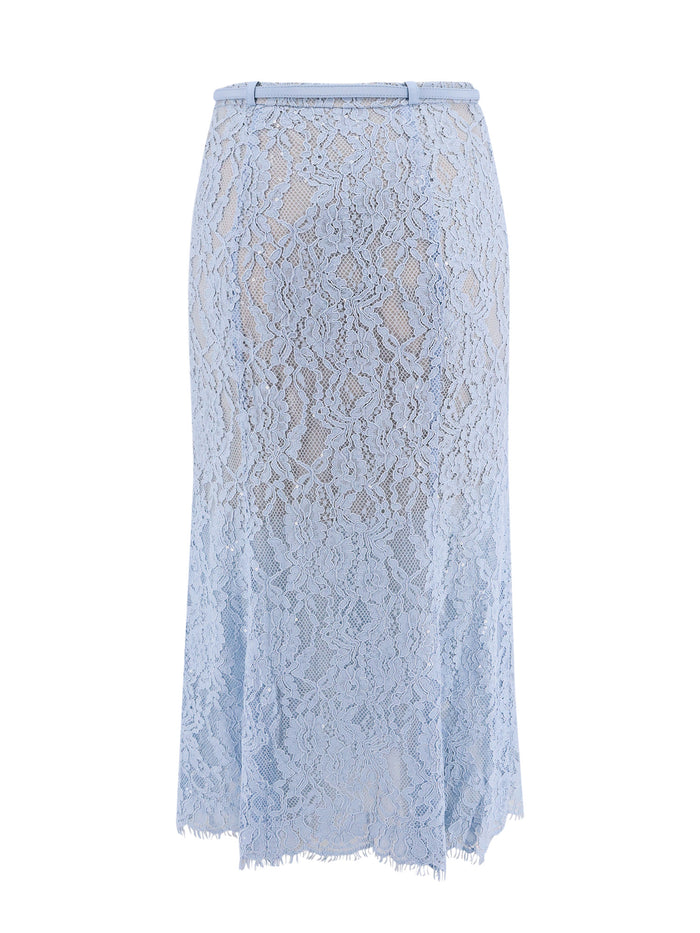 Self Portrait Skirts Blue Viscosa Cotone Poliammide