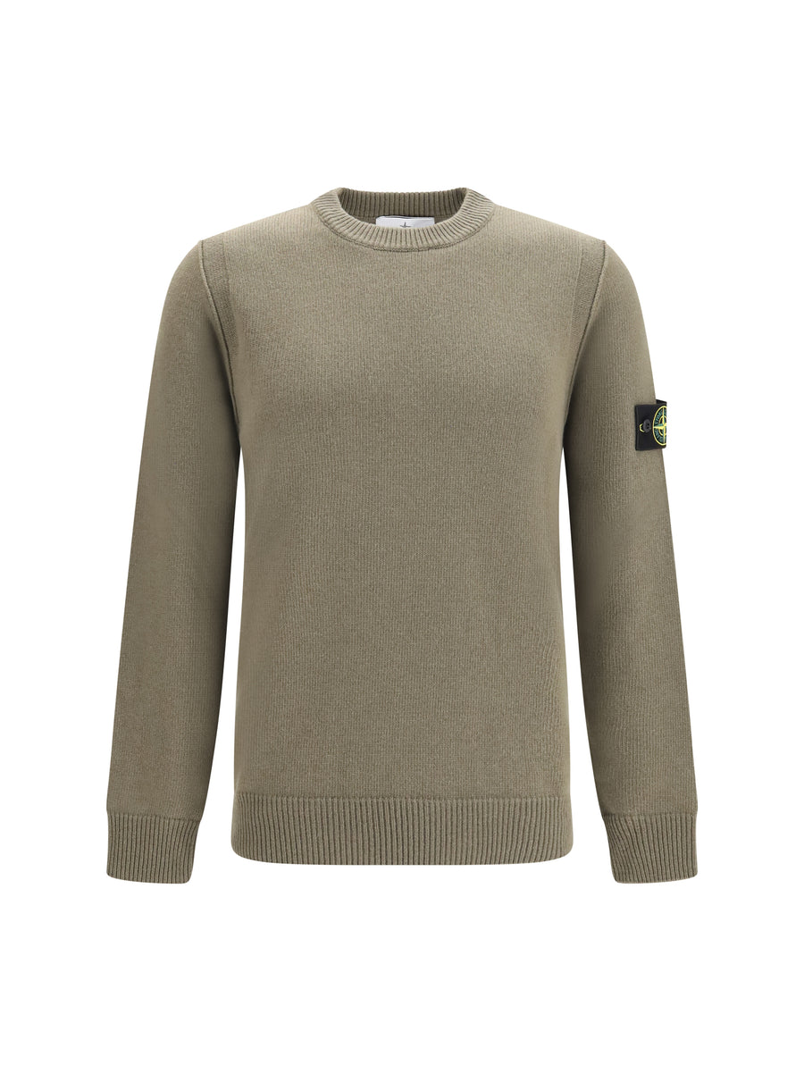 Crewneck Sweater Military Green Cotton