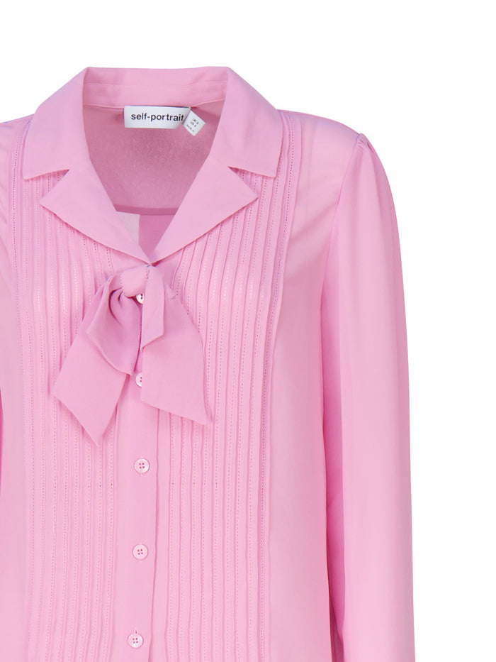 Self-Portrait Shirts Pink Polyester