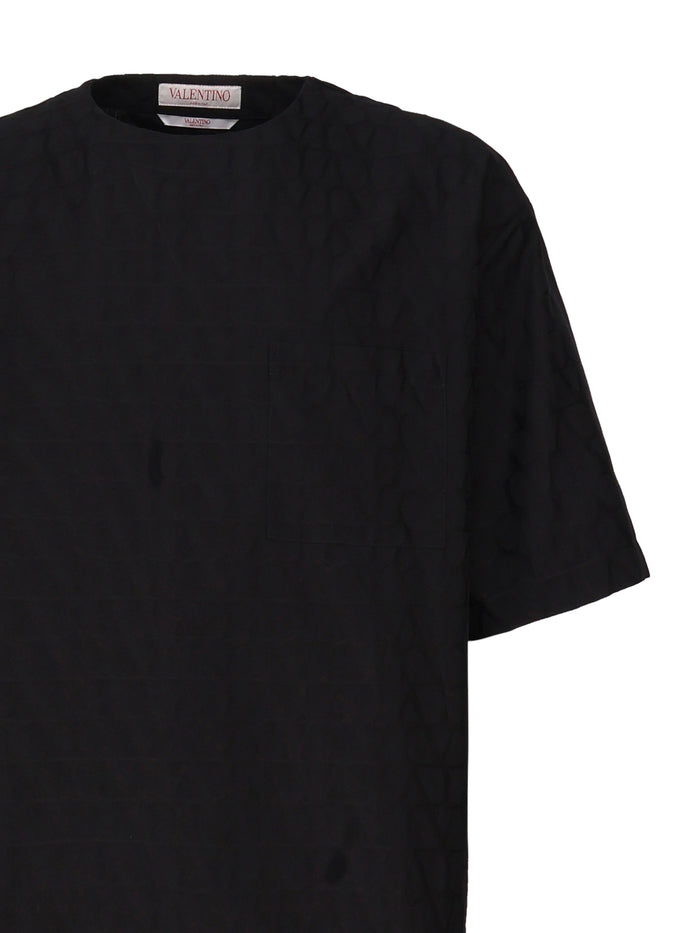 Valentino Garavani T-Shirts And Polos St. Toile Iconograph Nero/nero Cotton