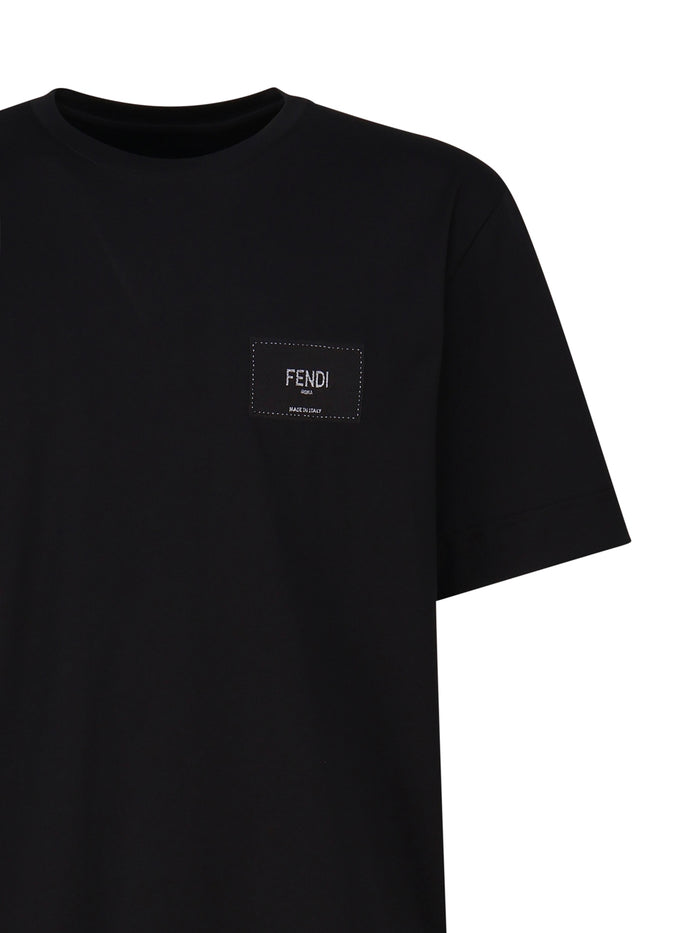Fendi T-Shirts And Polos Black Cotton