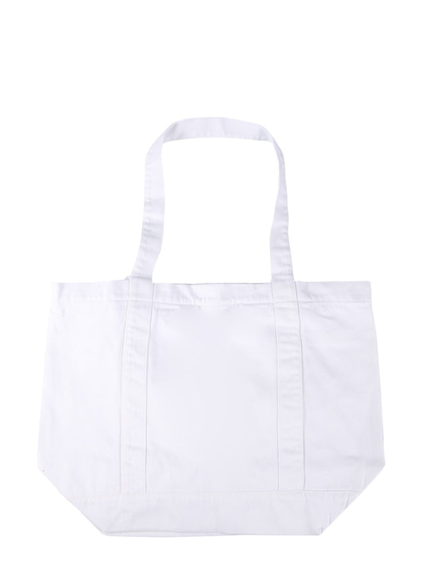 Logo Shopping Bag White Cotton Shoulder