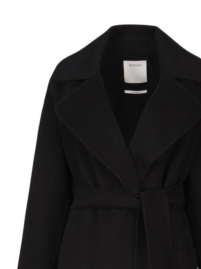Sportmax Coats Black Virgin Wool