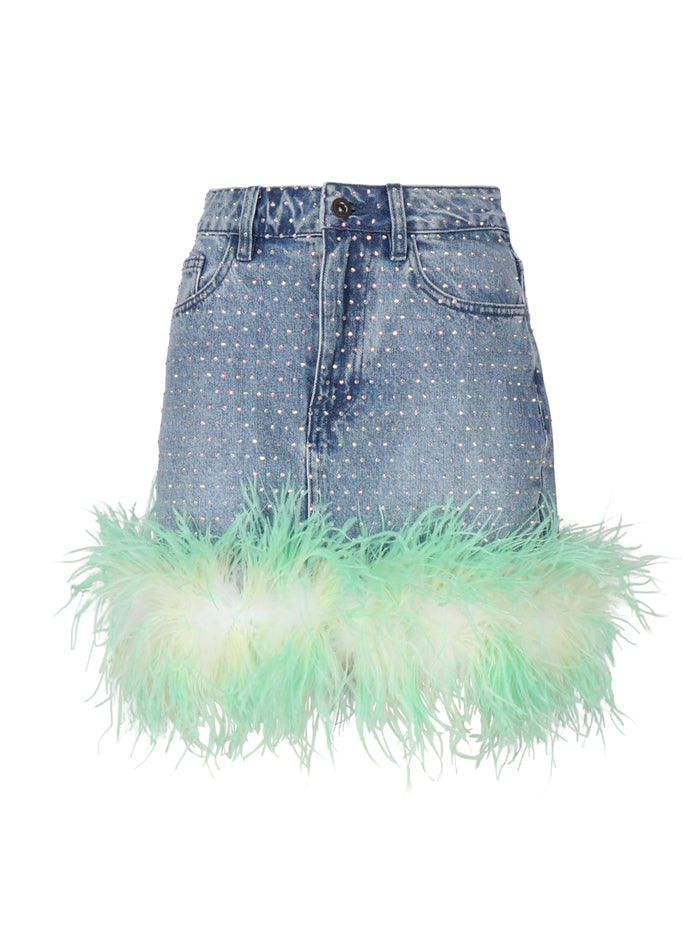 Self-Portrait Skirts Blue, Green Cotton
