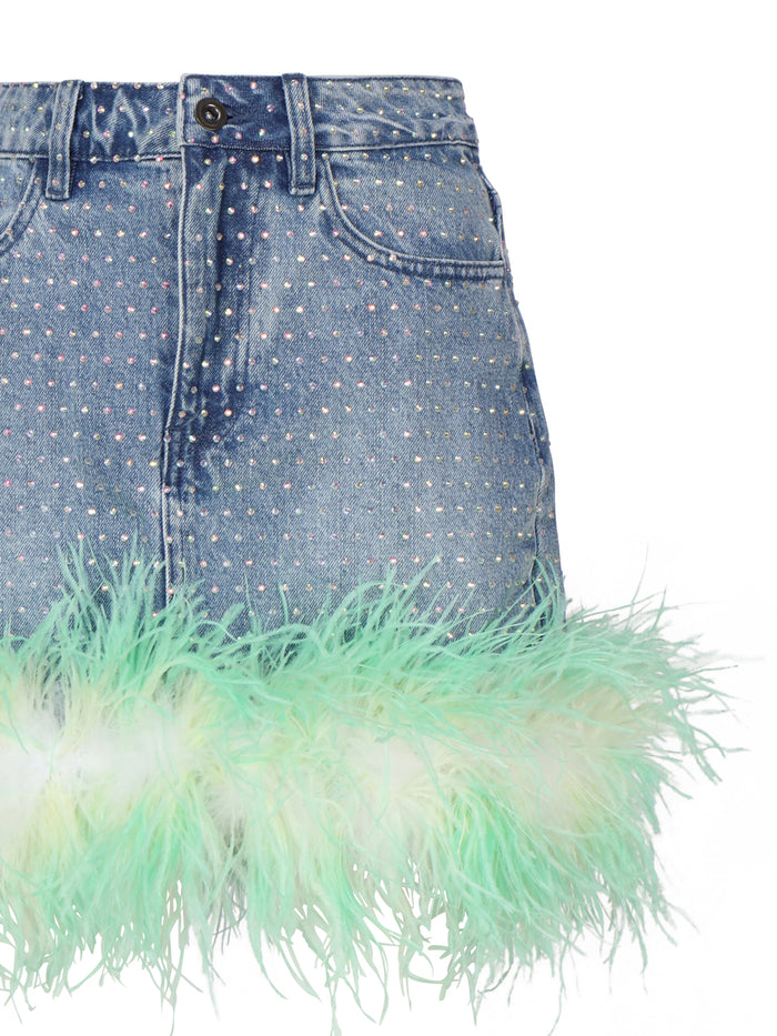 Self-Portrait Skirts Blue, Green Cotton