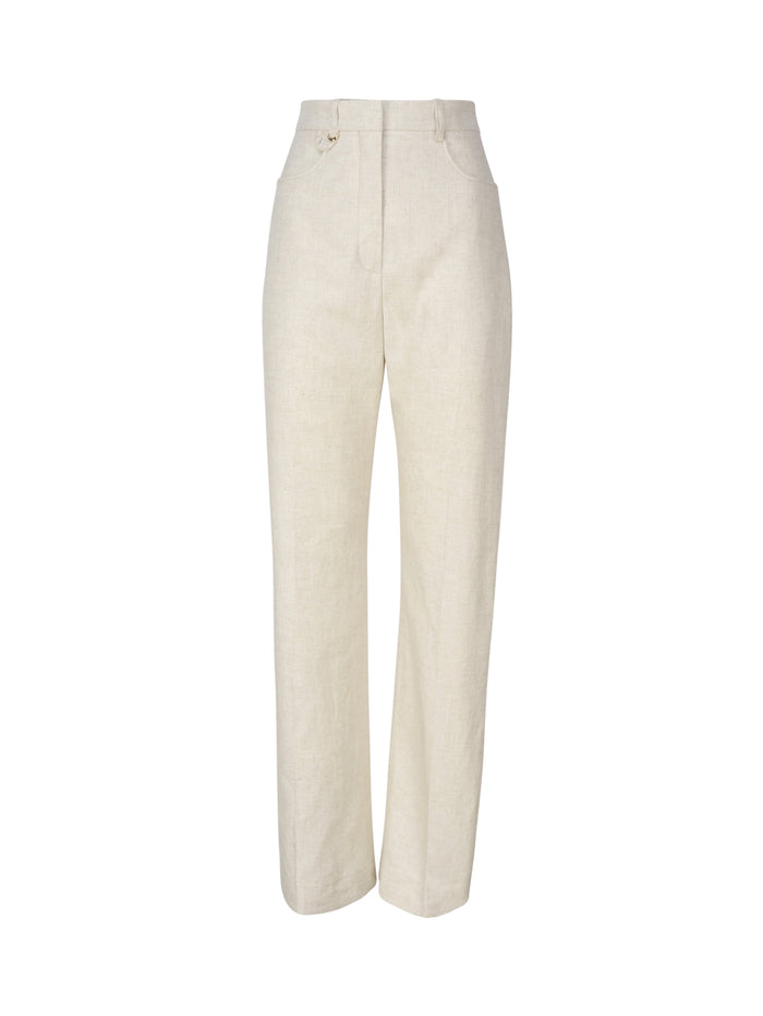 Jacquemus Trousers Beige Viscose