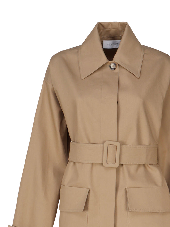 Sportmax Coats Beige Cotton