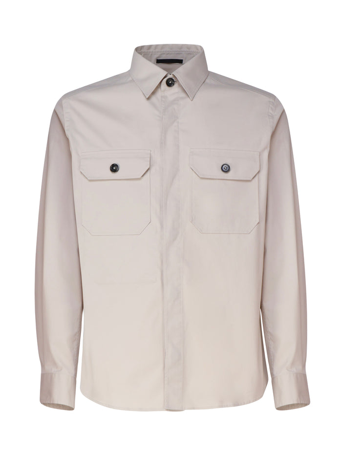 Zegna Shirts Beige Cotton