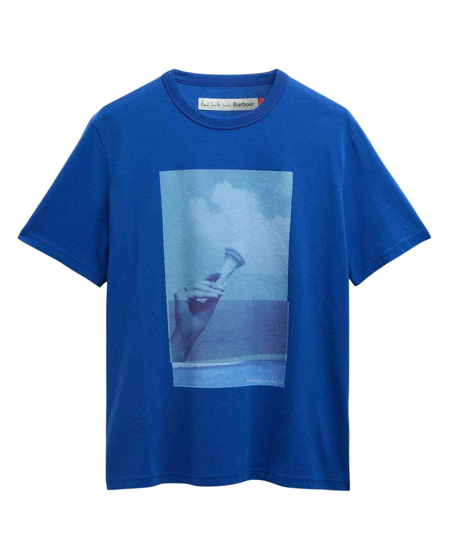Ba X Paul Smith Scoop T-s Blue Cotton Tshirt