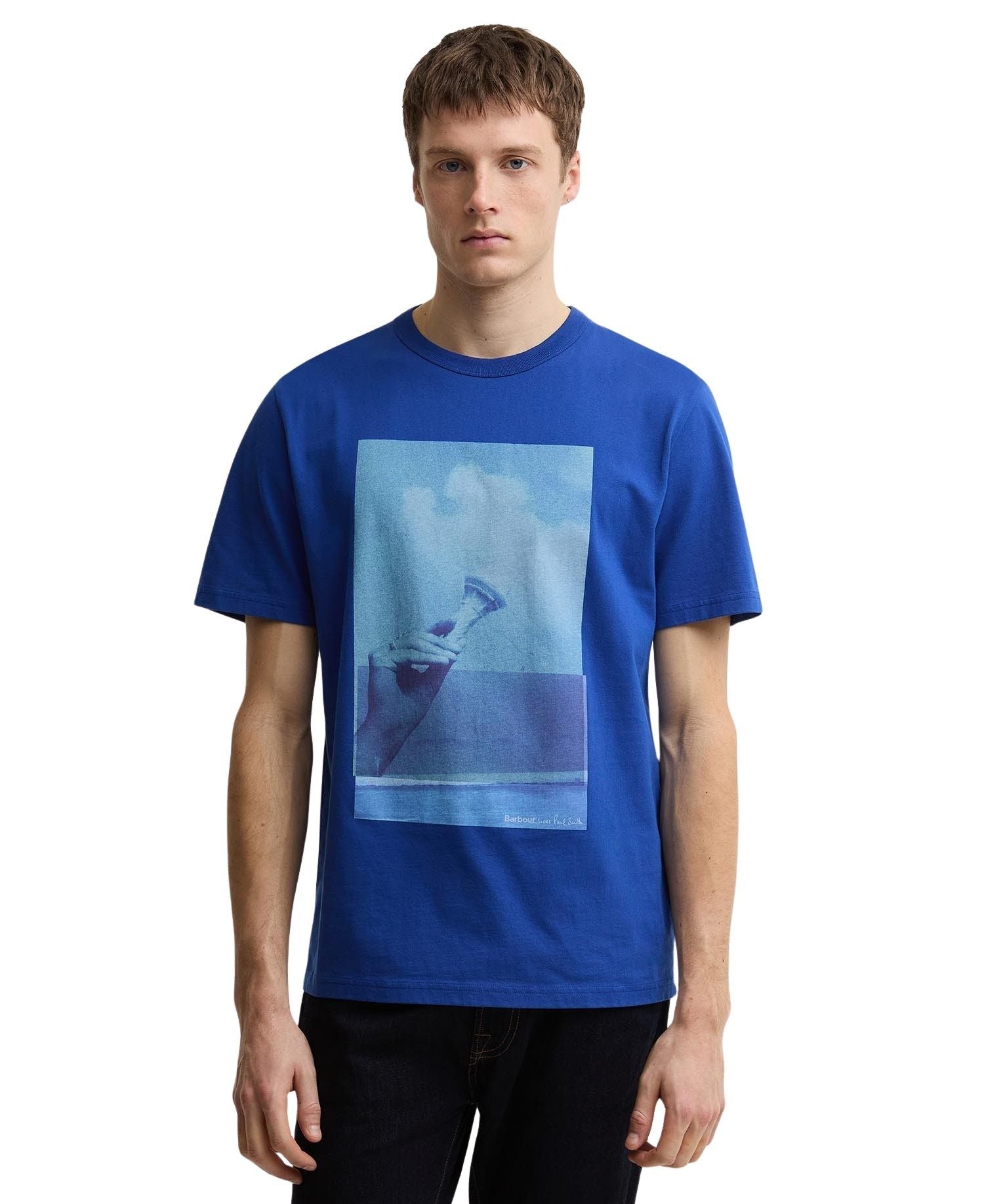 Ba X Paul Smith Scoop T-s Blue Cotton Tshirt