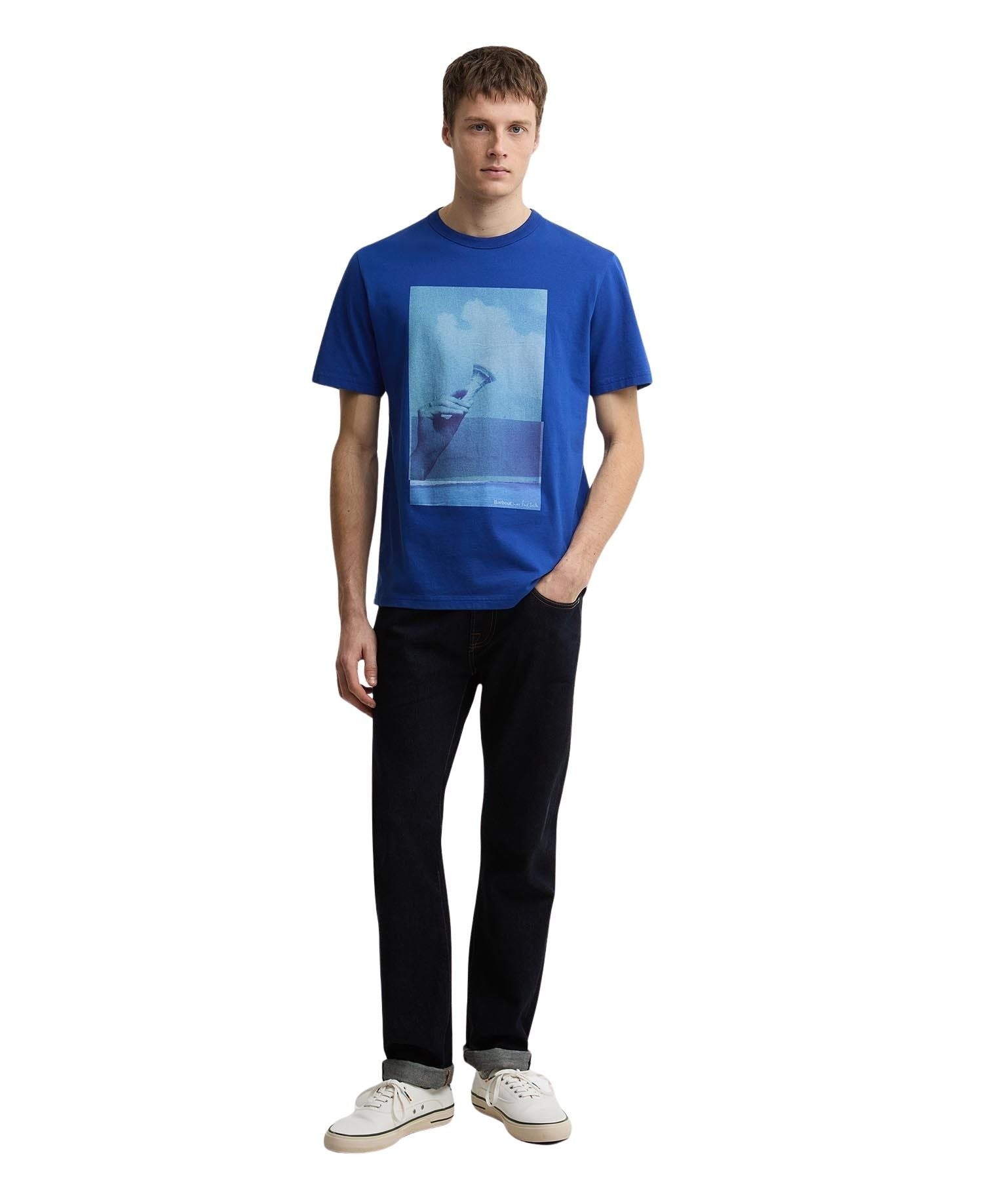 Ba X Paul Smith Scoop T-s Blue Cotton Tshirt