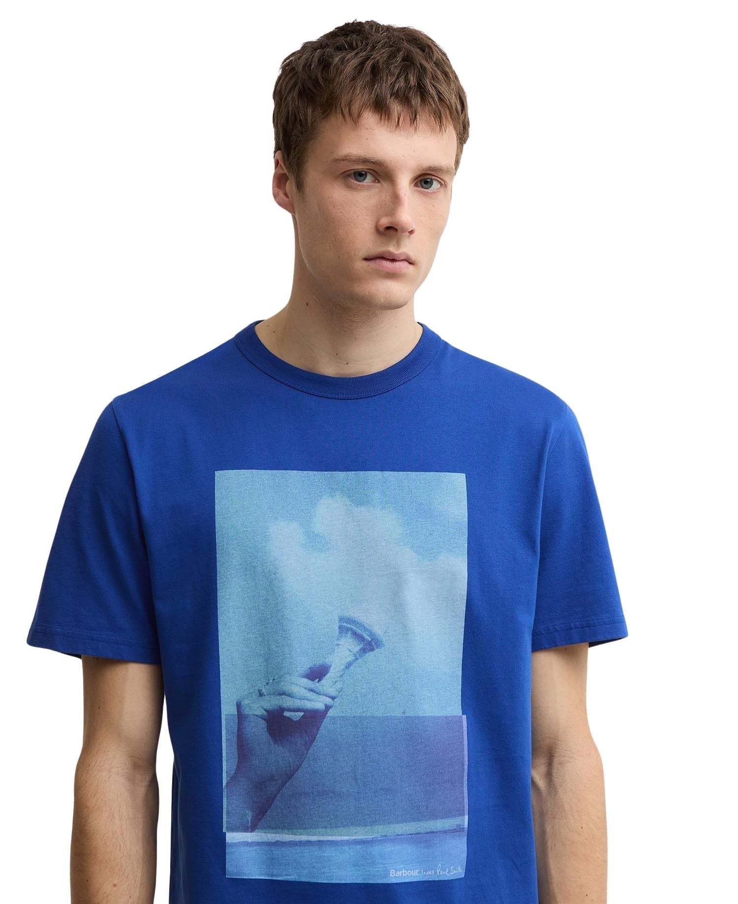 Ba X Paul Smith Scoop T-s Blue Cotton Tshirt