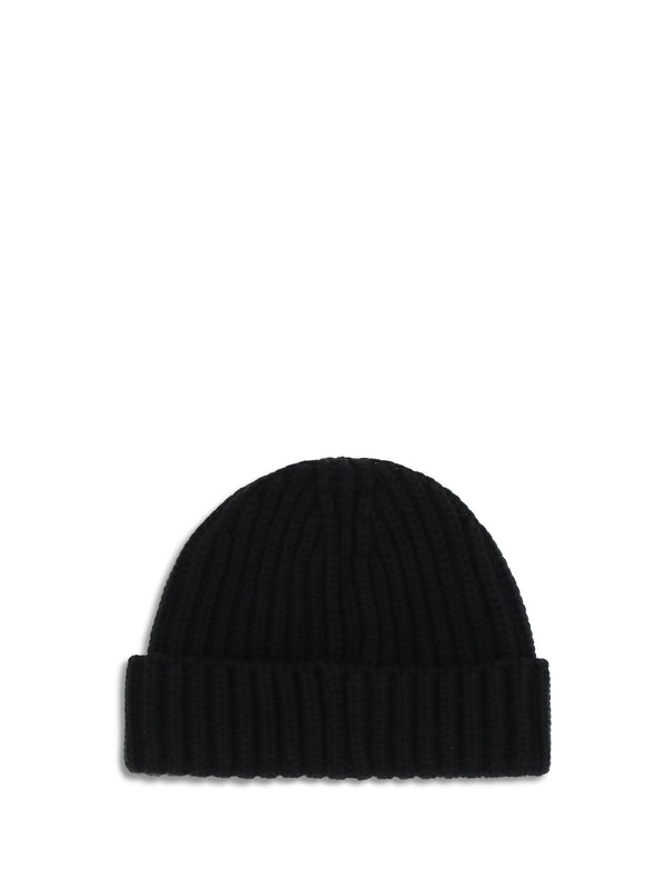 Beanie Hat Black Virgin Wool