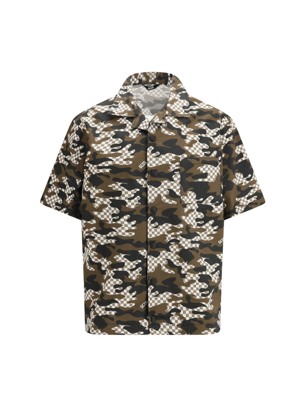 Shirt Checked Camo Dark Brown-Black Brown/black Cotton