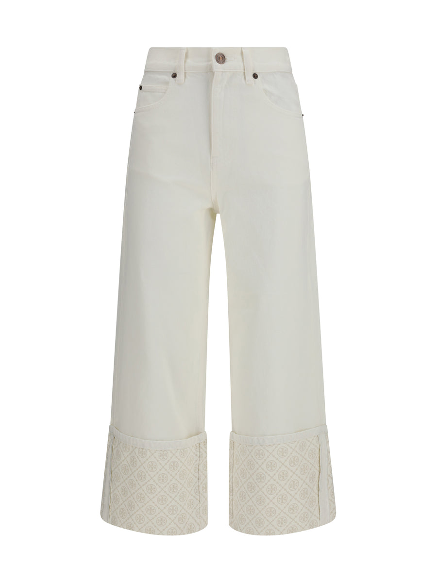 Tory Burch 100% cotton jeans in white