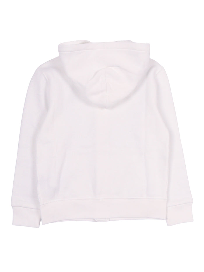 Ls Fz Hood-Tops-Knit White Cotton Polyester Sweatshirt