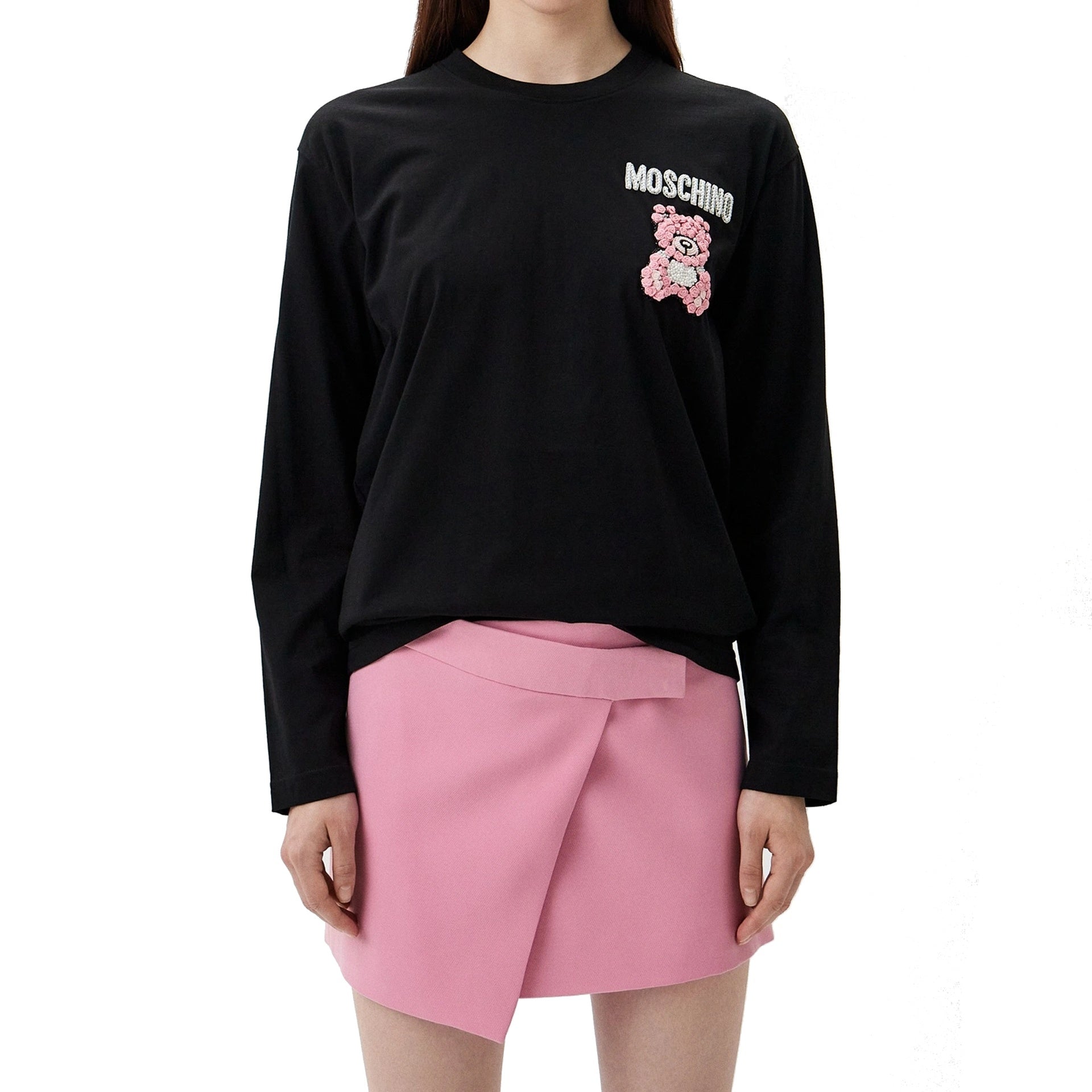 Couture Long Sleeve T-Shirt Black Cotton