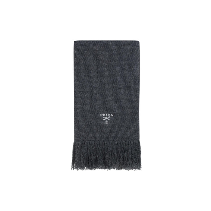 Cashmere Logo Scarf Gray