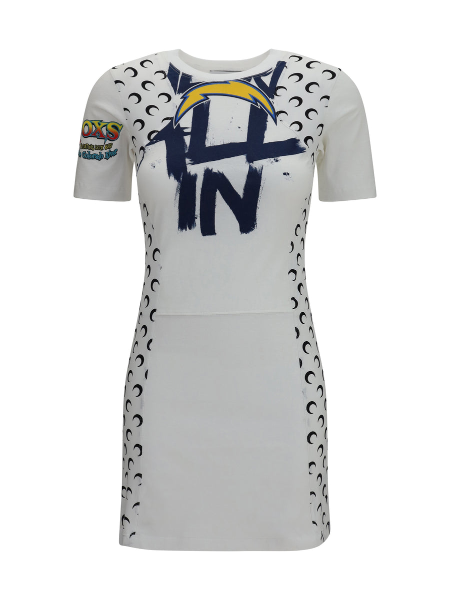 Marine Serre 100% Cotton dress in white