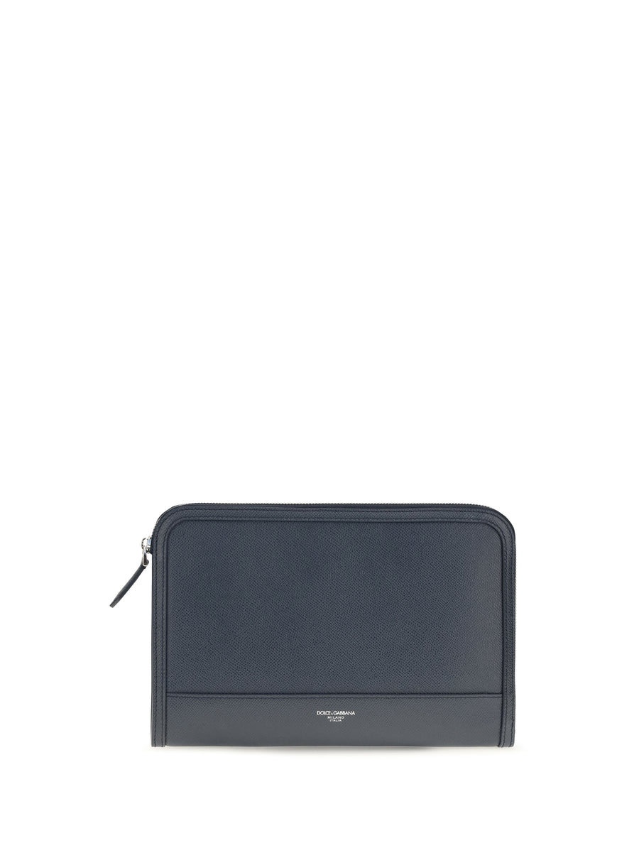 Dolce & Gabbana 100% calf leather Bos Taurus travel wallet in blue