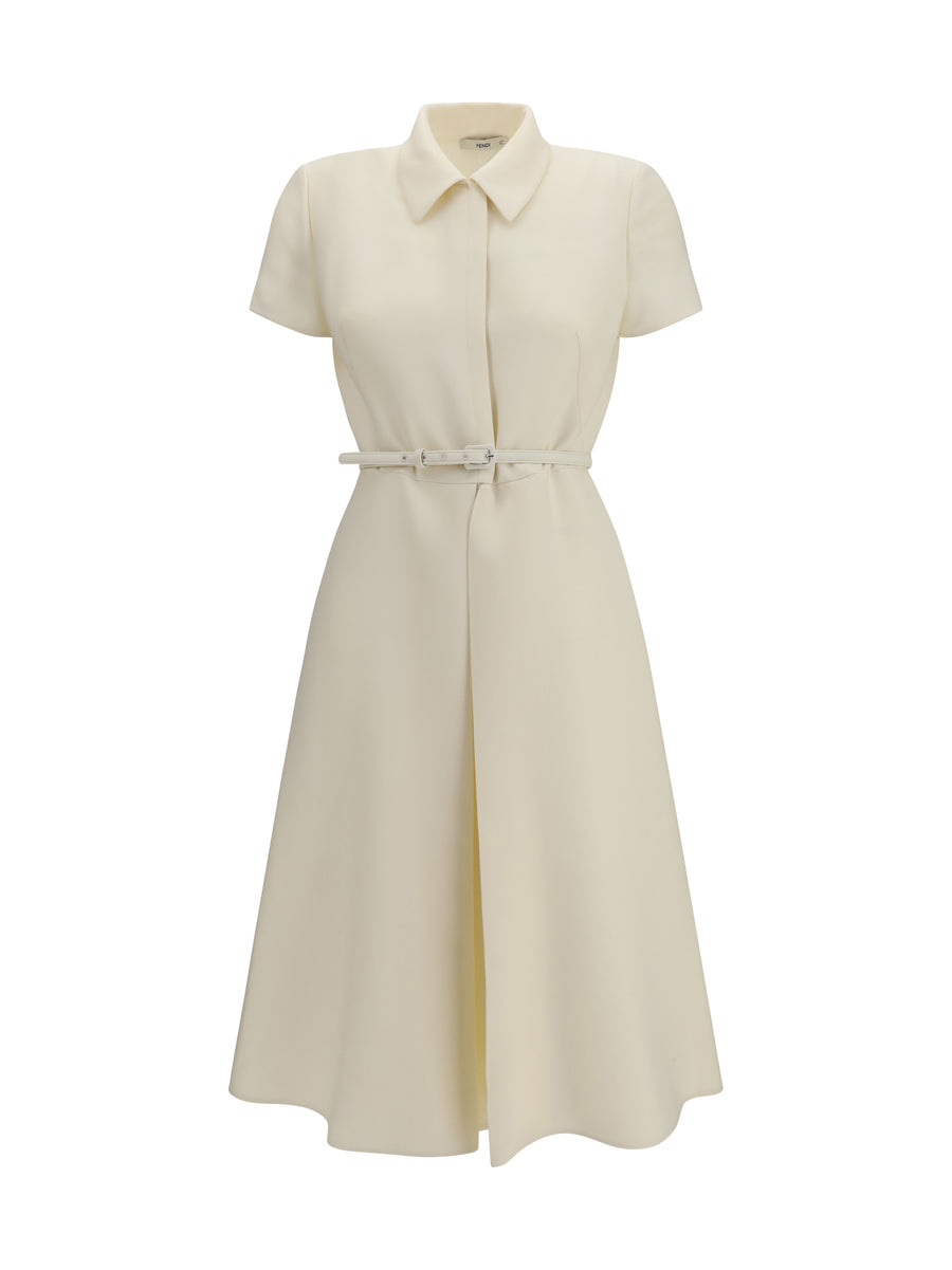 Wool And Silk Dress Avorio Ovis Aries