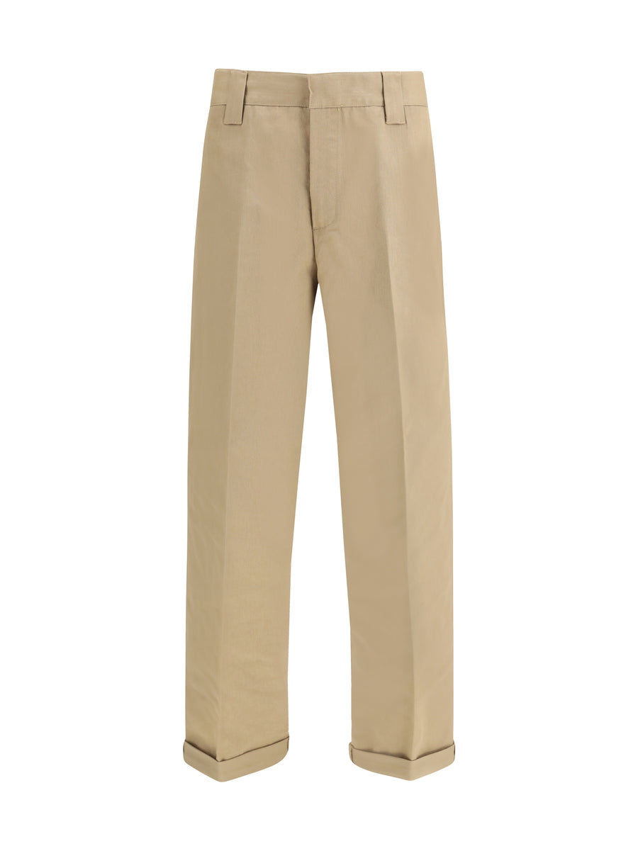 Chino Pants Khaki Beige Cotton; Polyester