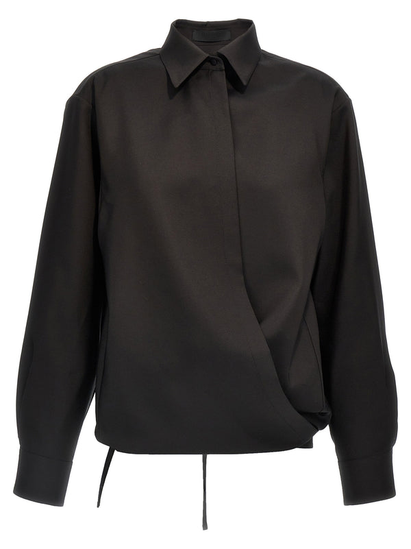 Valentino Garavani Techno Light Wool Shirt — Black