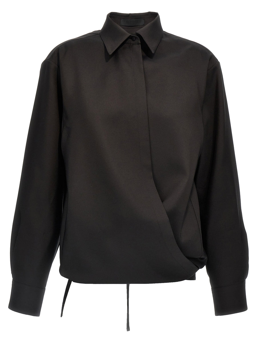 Valentino Garavani Techno Light Wool Shirt — Black