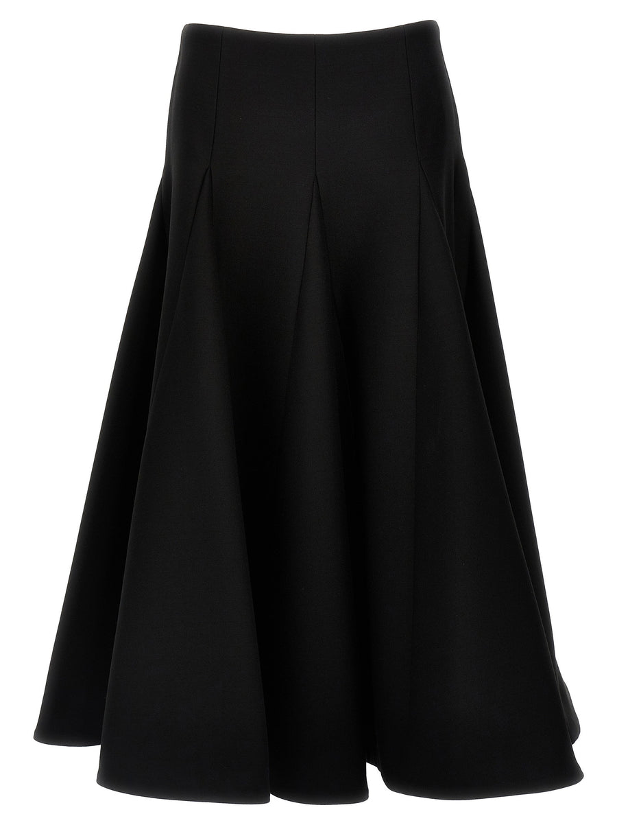 Valentino Garavani Solid Crepe Couture Skirt — Black