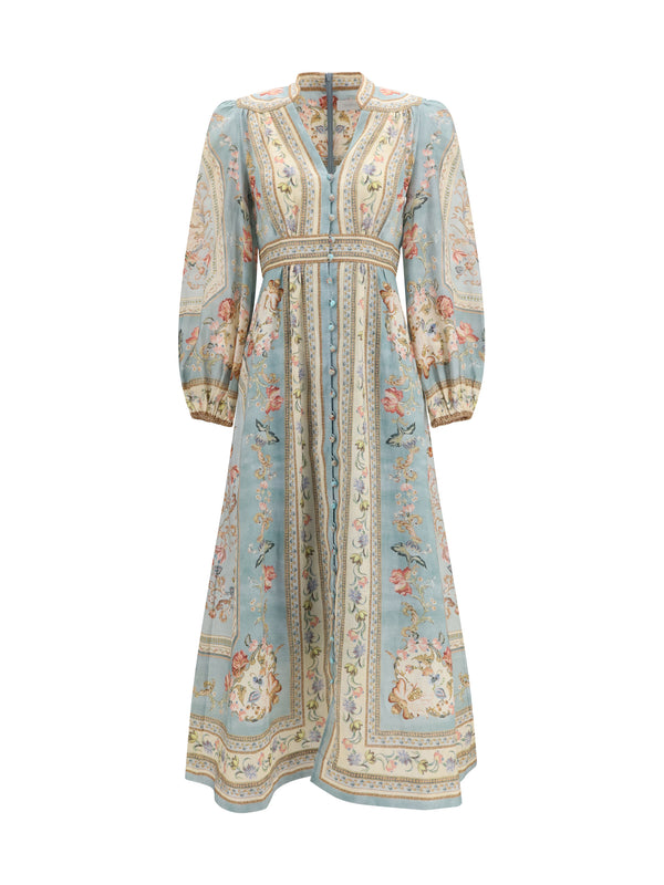 Zimmermann 100% Linen dress in blue