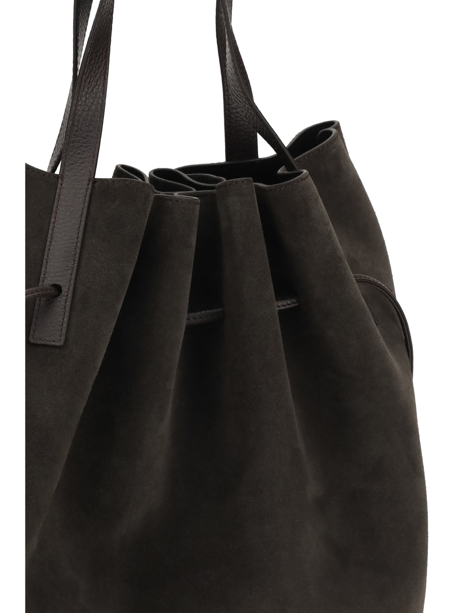 Shoulder Bag Scallop Suede Ganache