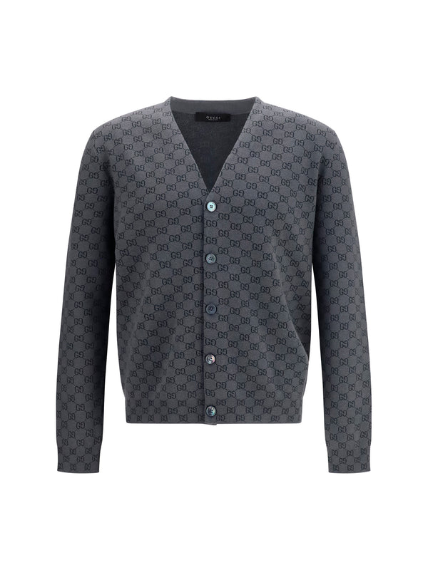 Gucci 51% wool Ovis aries; 49% silk cardigan in gray