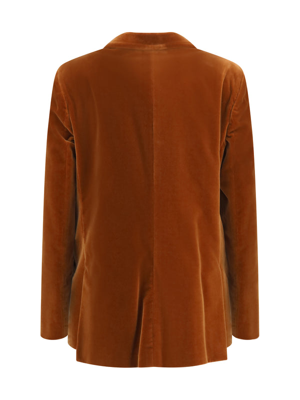 Velvet Blazer Everynight Caramel Cotton Blazers