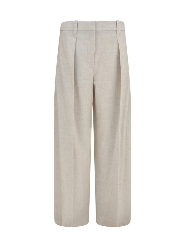 Wool And Cashmere Tailored Pants Avorio