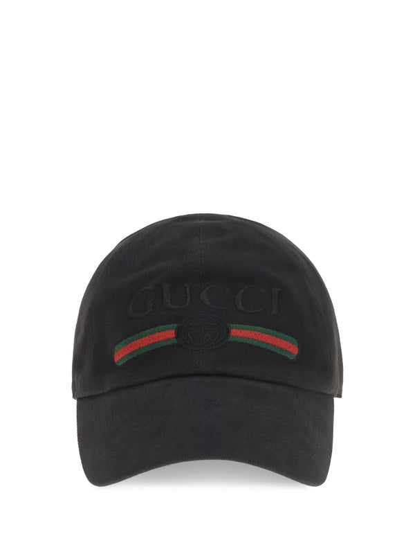 Gucci 8757364HBKG 100% cotton baseball cap in black