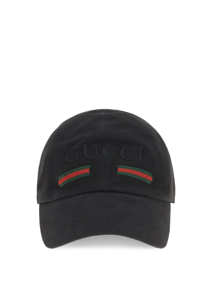 Gucci 8757364HBKG 100% cotton baseball cap in black